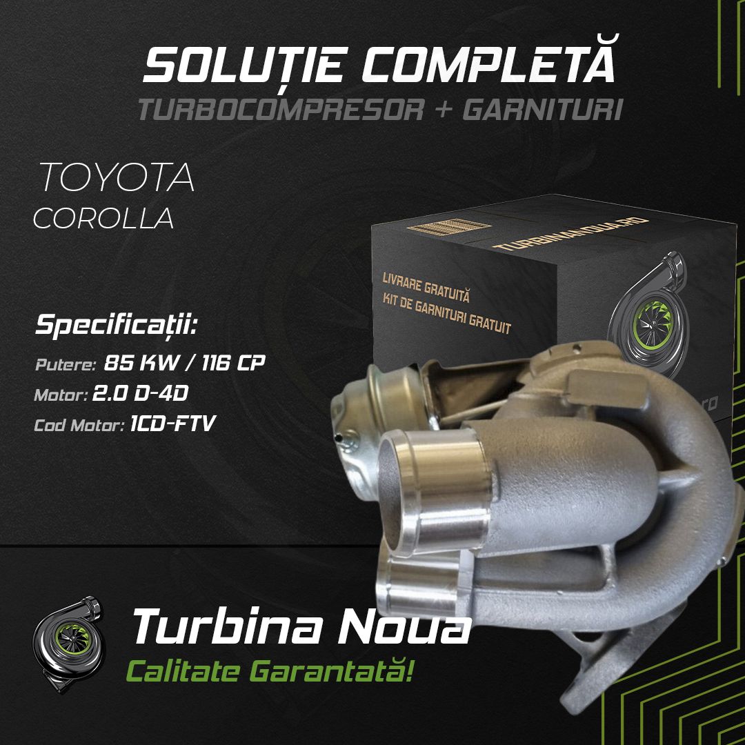 Turbina TOYOTA COROLLA 2.0 D-4D 85 KW / 116 CP Noua - Image 2