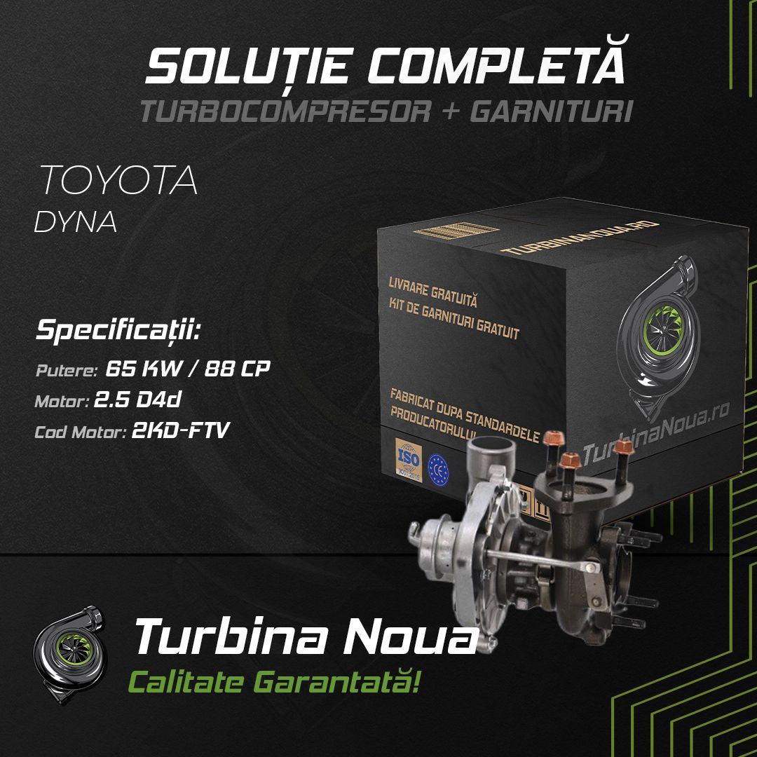 Turbina TOYOTA DYNA 2.5 D4d 65 KW / 88 CP Noua - Image 2