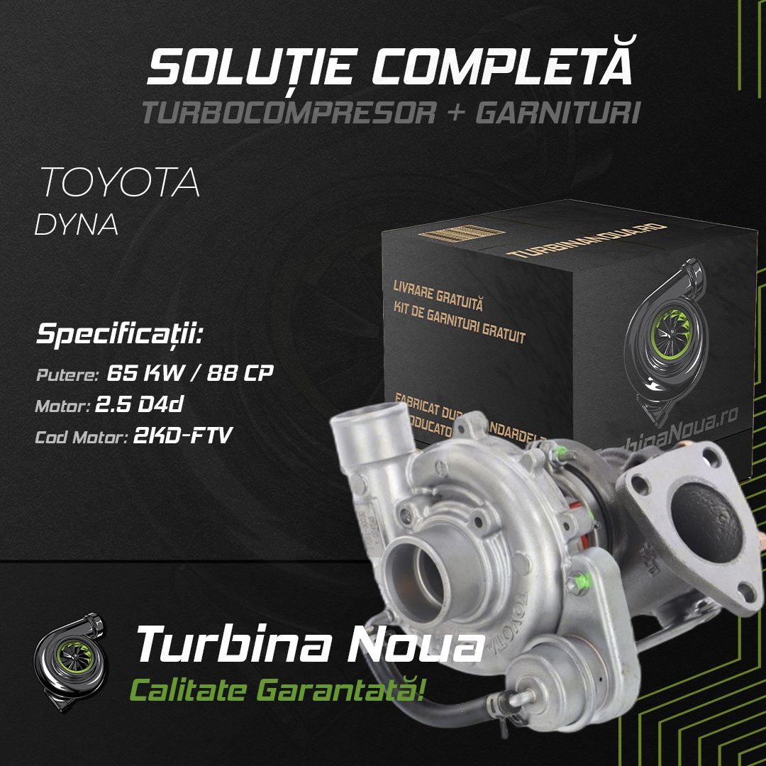 Turbina TOYOTA DYNA 2.5 D4d 65 KW / 88 CP Noua - Image 2