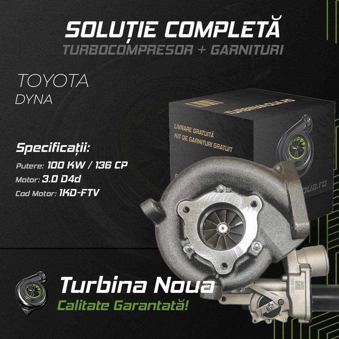 Turbina TOYOTA DYNA 3.0 D4d 100 KW / 136 CP Noua - Image 2