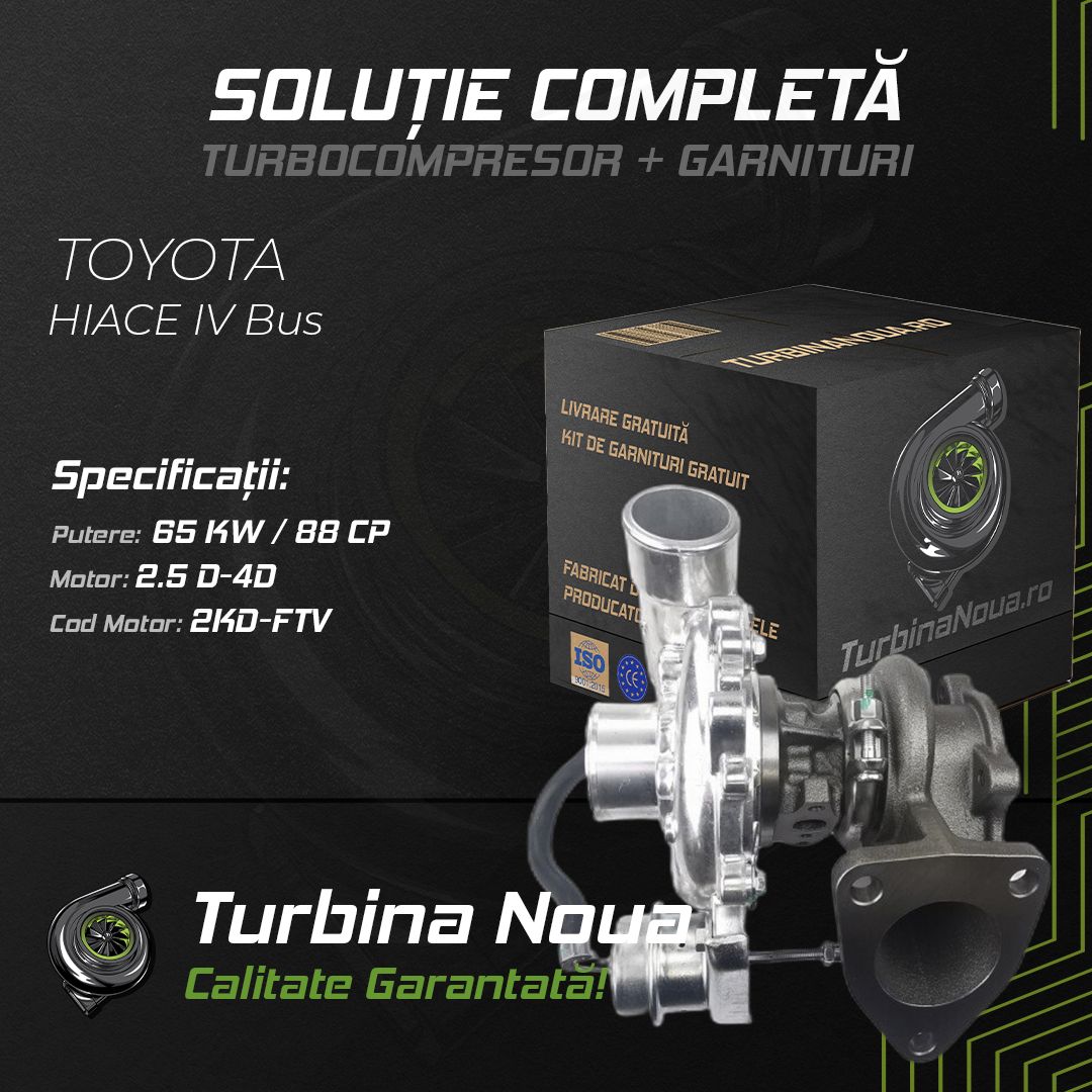 Turbina TOYOTA HIACE IV Bus 2.5 D-4D 65 KW / 88 CP Noua - Image 2