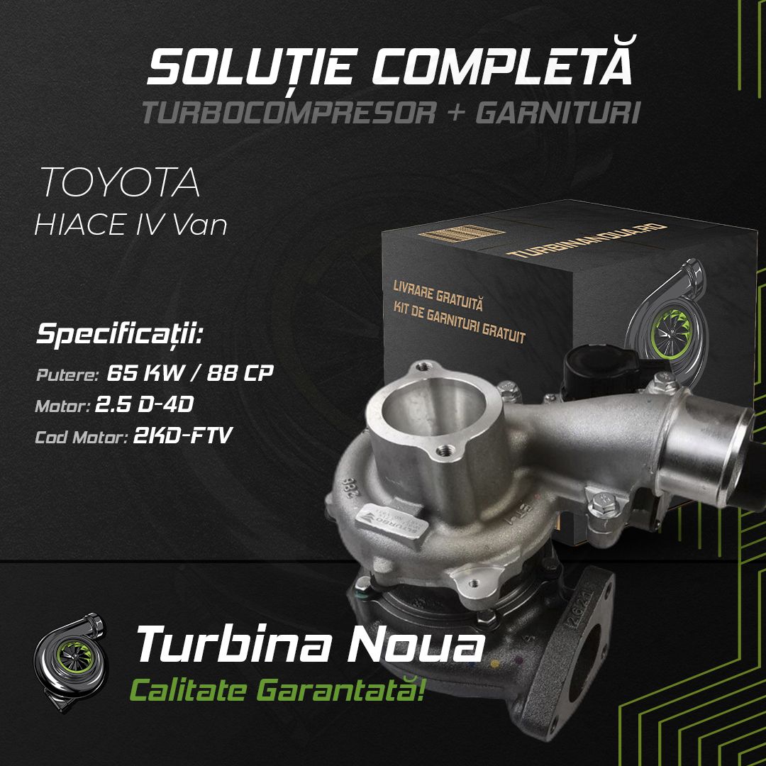 Turbina TOYOTA HIACE IV Van 2.5 D-4D 65 KW / 88 CP Noua - Image 2