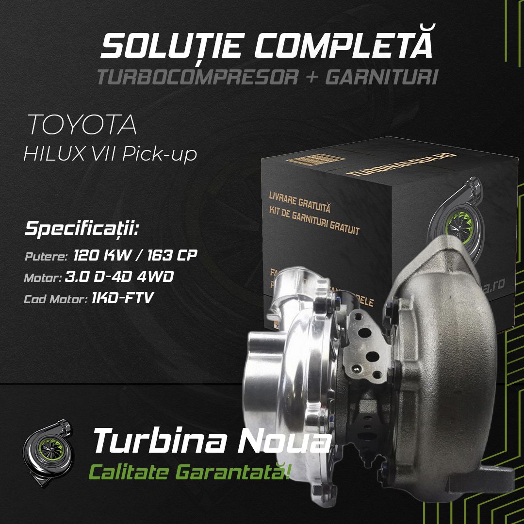 Turbina TOYOTA HILUX VII Pick-up 3.0 D-4D 4WD 120 KW / 163 CP Noua - Image 2
