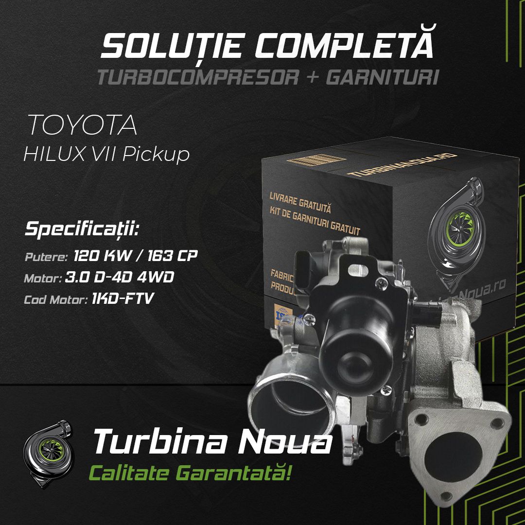 Turbina TOYOTA HILUX VII Pickup 3.0 D-4D 4WD 120 KW / 163 CP Noua - Image 2