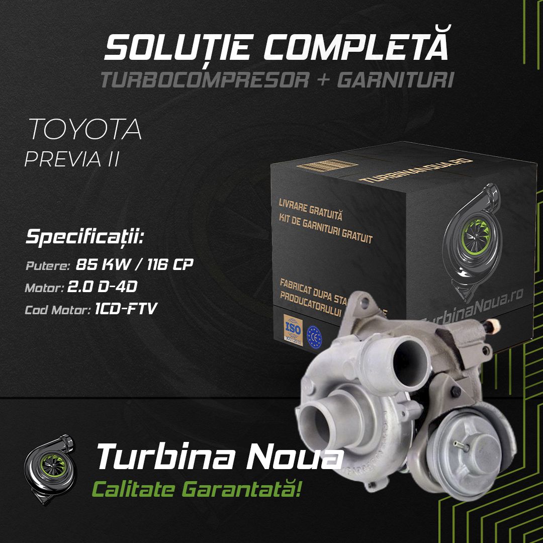 Turbina TOYOTA PREVIA II 2.0 D-4D 85 KW / 116 CP Noua - Image 2
