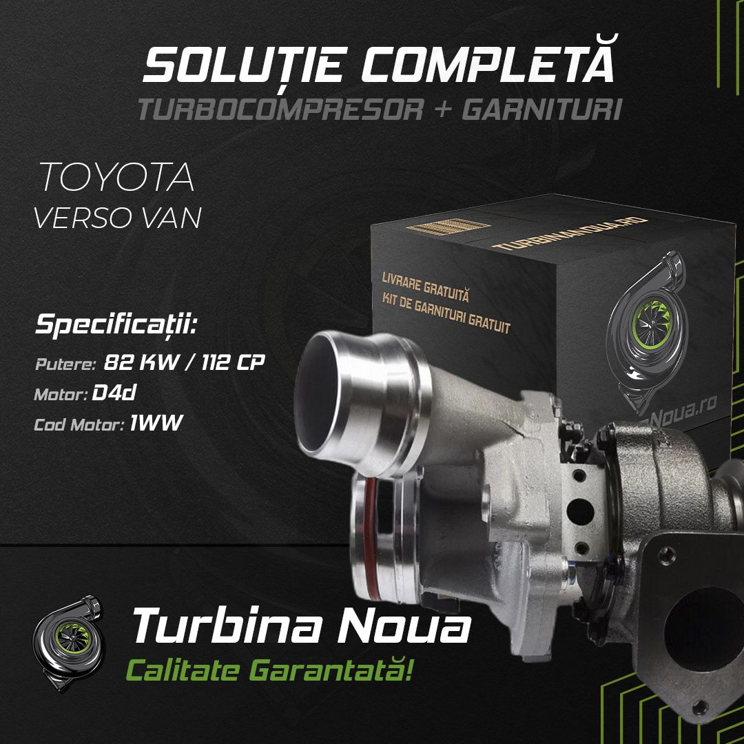 Turbina TOYOTA VERSO VAN D4d 82 KW / 112 CP Noua - Image 2