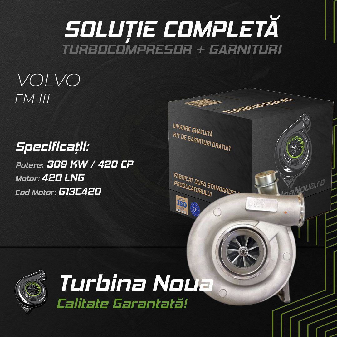 Turbina VOLVO FM III 420 LNG 309 KW / 420 CP Noua - Image 2