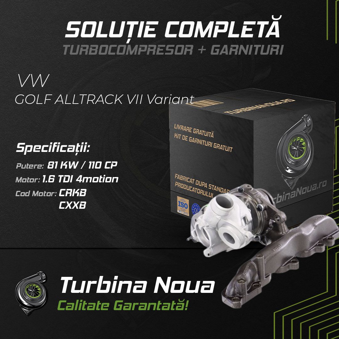 Turbina VW GOLF ALLTRACK VII Variant 1.6 TDI 4motion 81 KW / 110 CP Noua - Image 2