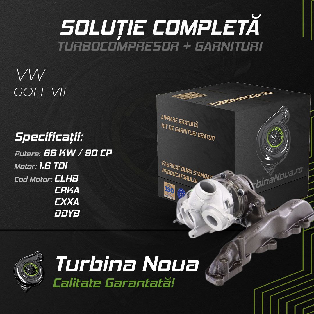 Turbina VW GOLF VII 1.6 TDI 66 KW / 90 CP Noua - Image 2