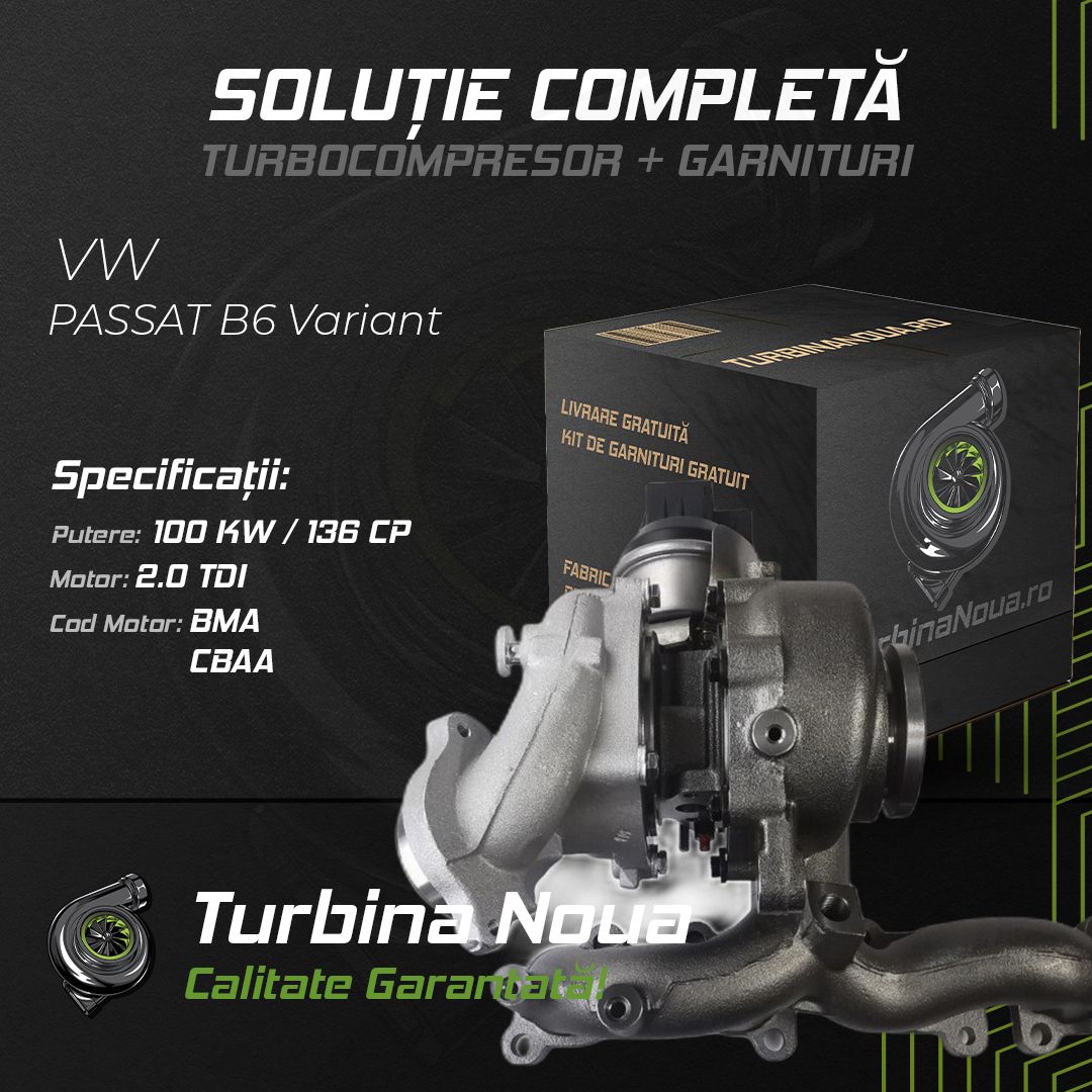 Turbina VW PASSAT B6 Variant 2.0 TDI 100 KW / 136 CP Noua - Image 2