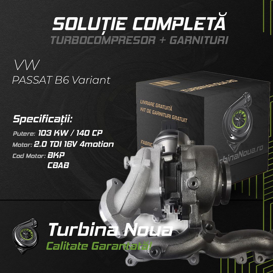 Turbina VW PASSAT B6 Variant 2.0 TDI 16V 4motion 103 KW / 140 CP Noua - Image 2