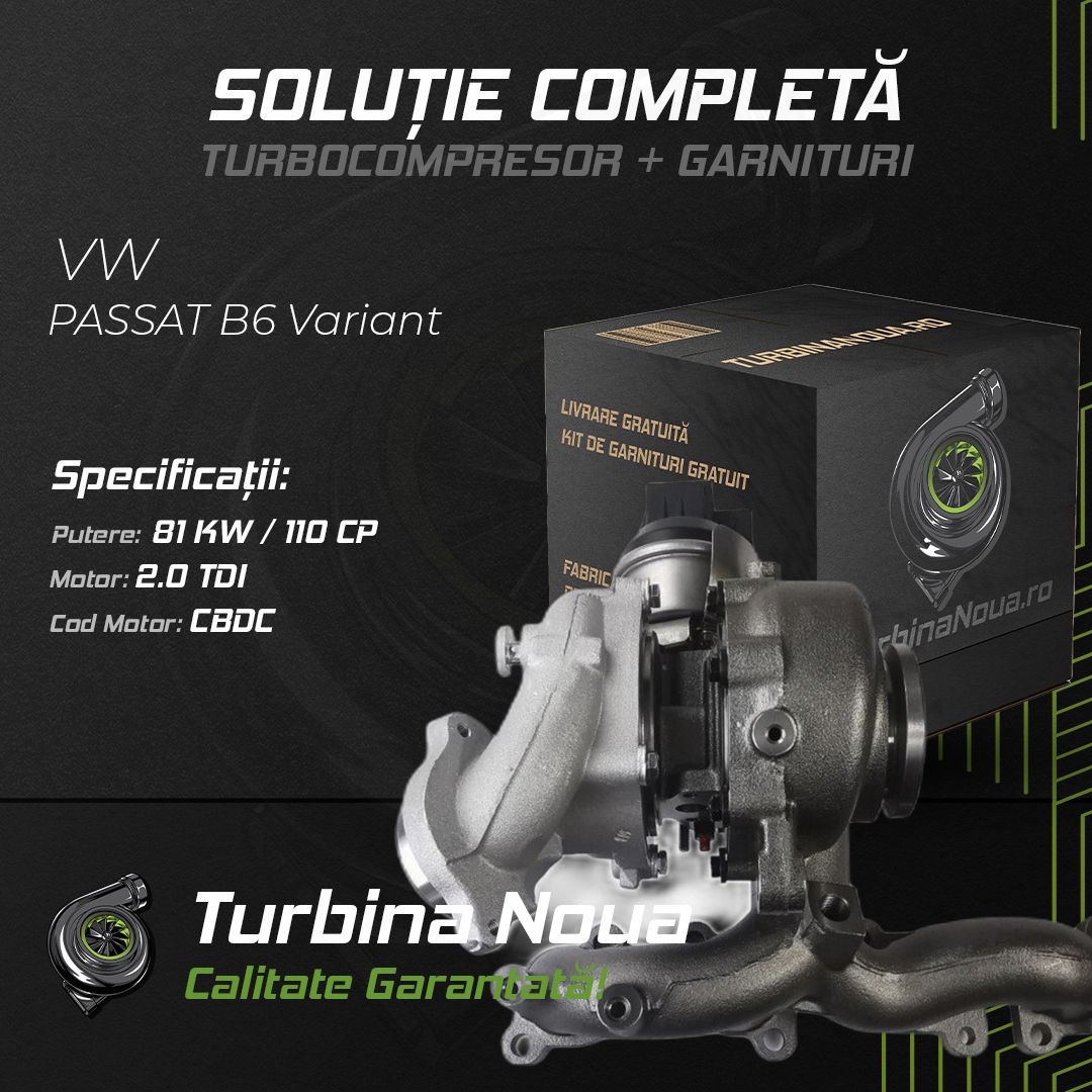 Turbina VW PASSAT B6 Variant 2.0 TDI 81 KW / 110 CP Noua - Image 2