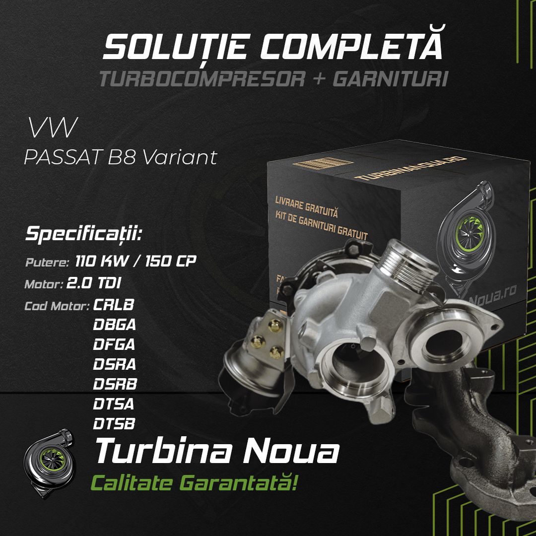 Turbina VW PASSAT B8 Variant 2.0 TDI 110 KW / 150 CP Noua - Image 2