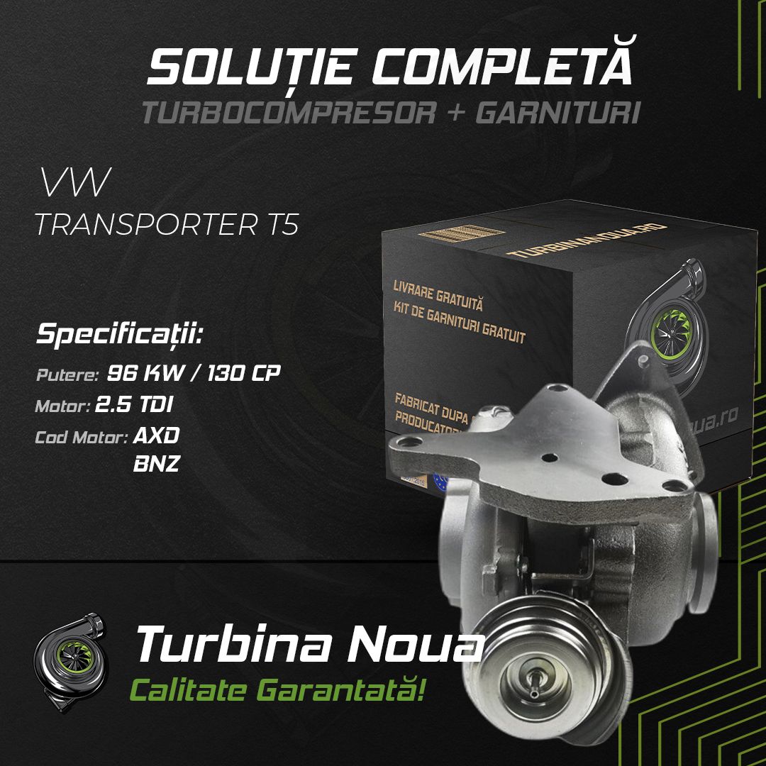 Turbina VW TRANSPORTER T5 2.5 TDI 96 KW / 130 CP Noua - Image 2